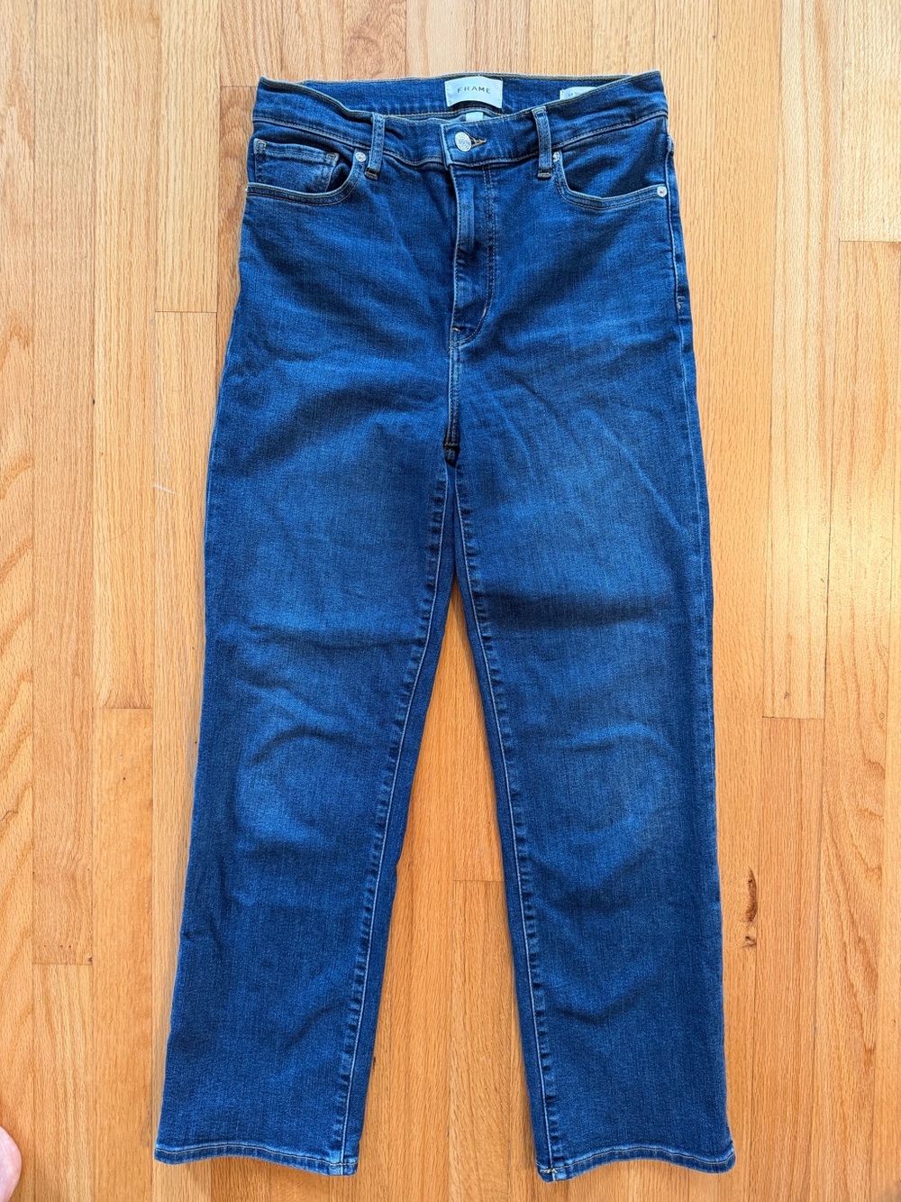 Frame Le Sleek Straight Jeans in Deep Blue